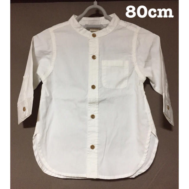 petit main(プティマイン)のバンドカラーシャツ 80cm プティマイン キッズ/ベビー/マタニティのベビー服(~85cm)(シャツ/カットソー)の商品写真