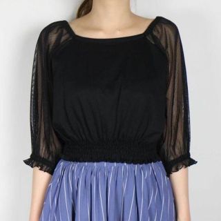 デイシー(deicy)の新品  DEICY袖ドットチュールカットソー(シャツ/ブラウス(長袖/七分))