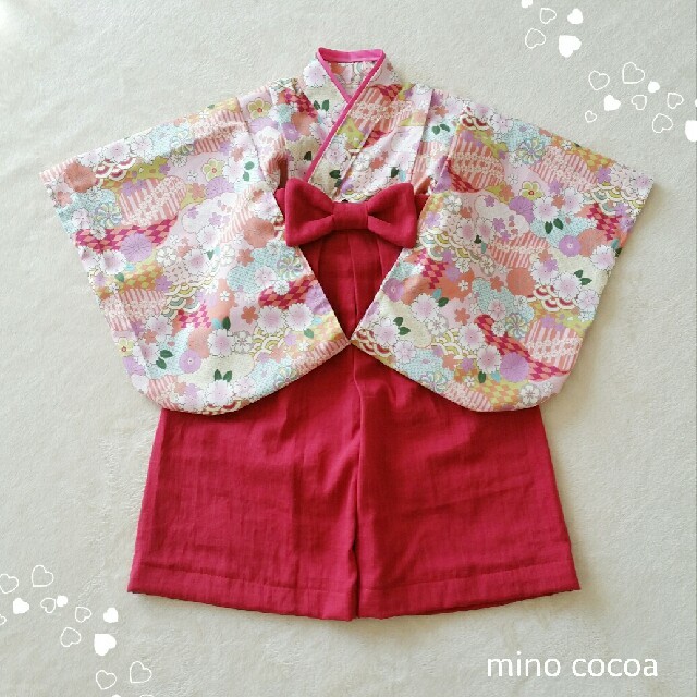 namiさま専用 handmade baby HAKAMA 90cm キッズ/ベビー/マタニティのベビー服(~85cm)(和服/着物)の商品写真