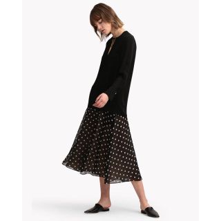 セオリー(theory)のTheory ドット柄 フレアスカート 19SS 今季 完売(ロングスカート)