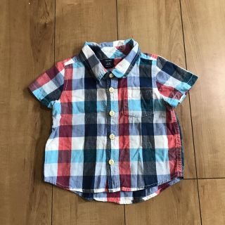 ベビーギャップ(babyGAP)のbabyGap☆半袖チェックシャツ☆80(シャツ/カットソー)