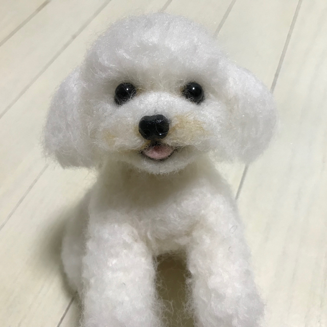 【一時専用ページ】羊毛フェルト   犬  ビジョン／プードル ハンドメイドのぬいぐるみ/人形(ぬいぐるみ)の商品写真