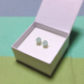 ミントブルー お花ピアス(ピアス)