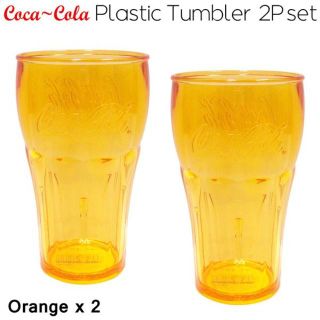 コカコーラ プラスチック グラス/コップ ２個セット (オレンジ) アウトドア(食器)