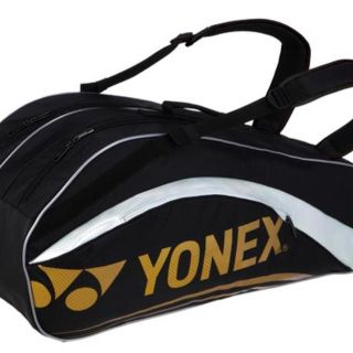 ヨネックス(YONEX)の【美品】ヨネックス  ラケットバッグ6  ブラック/ゴールド BAG1612R(バッグ)