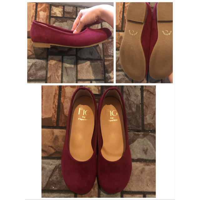 フラットシューズ パンプス 赤 ワインレッド レディースの靴/シューズ(ハイヒール/パンプス)の商品写真