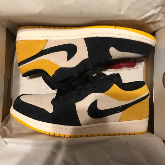 新品 29cm Nike AIRJORDAN1 LOW yellow靴/シューズ