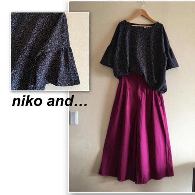 niko and...(ニコアンド)のニコアンド✨黒の総柄プルオーバー レディースのトップス(シャツ/ブラウス(半袖/袖なし))の商品写真