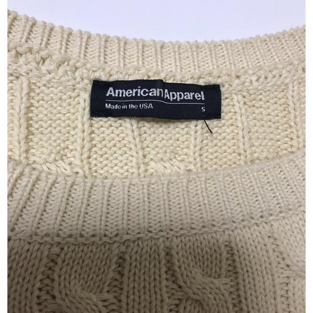 American Apparel(アメリカンアパレル)の美品 アメリカンアパレル クルーネック ケーブルセーター S レディースのトップス(ニット/セーター)の商品写真