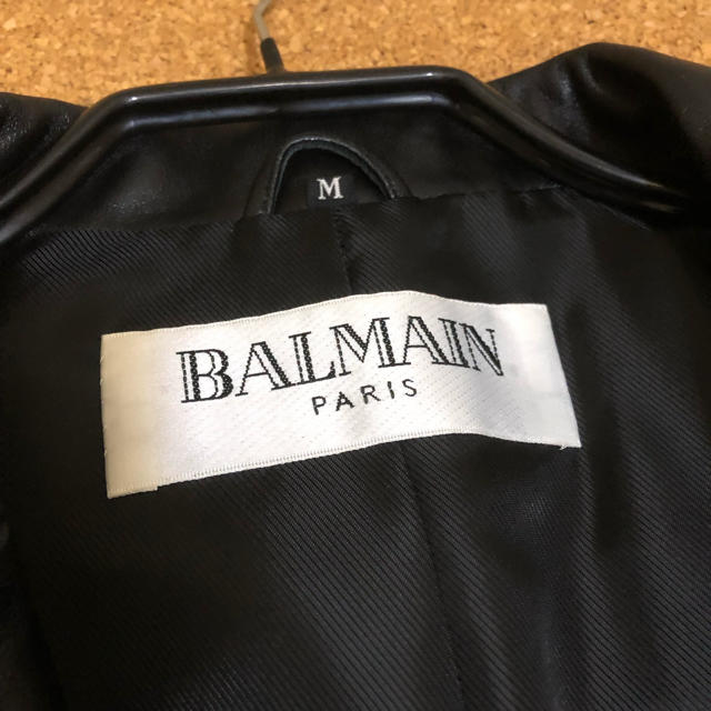 BALMAIN(バルマン)の極美品 BALMAIN PARIS ラムレザー 羊革 テーラード ジャケット M メンズのジャケット/アウター(レザージャケット)の商品写真