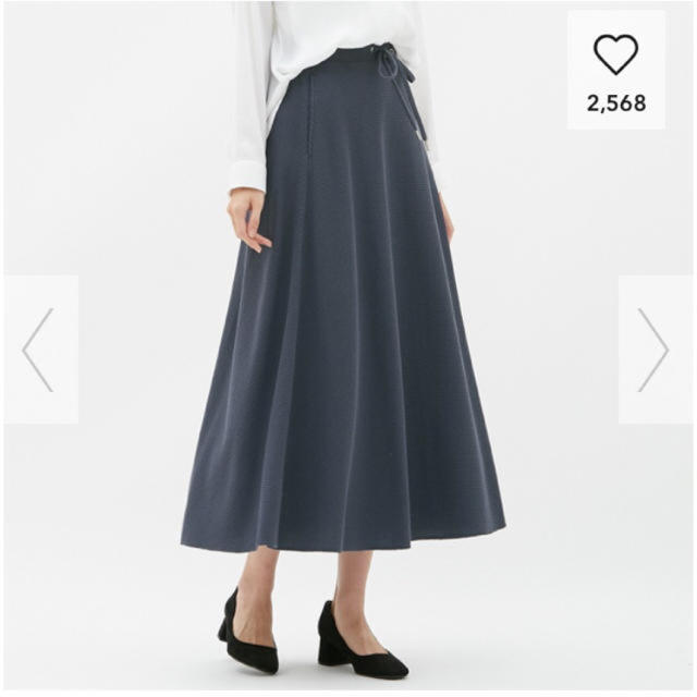 GU(ジーユー)のワッフルフレアロングスカート レディースのスカート(ロングスカート)の商品写真
