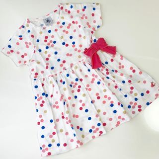 プチバトー(PETIT BATEAU)のtororo★様専用♡プチバトー ドットワンピース  12m(ワンピース)