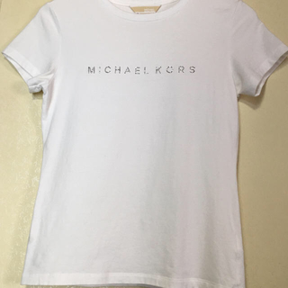 マイケルコース(Michael Kors)のマイケルコース ロゴ ラインストーン ホワイト Tシャツ S(Tシャツ(半袖/袖なし))