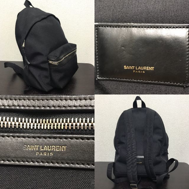 Saint Laurent - サンローランパリ バックパック 黒 キャンバス YSLの