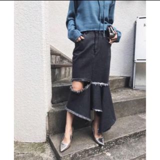 アメリヴィンテージ(Ameri VINTAGE)のameri vintage DENIM ZIGZAG SKIRT(ロングスカート)