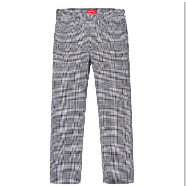 シュプリーム Work Pant 千鳥柄チェックワークロングパンツ メンズ 32インチ