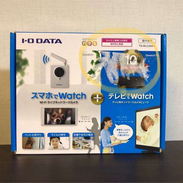 IODATA(アイオーデータ)の【値下げ】ネットワークカメラ Qwatch TS-WLCAM/V スマホ/家電/カメラのスマホ/家電/カメラ その他(防犯カメラ)の商品写真