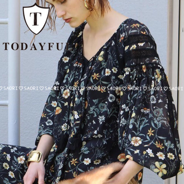 TODAYFUL(トゥデイフル)のTODAYFUL【未使用に近い】Chiffon Flower Dress レディースのワンピース(ロングワンピース/マキシワンピース)の商品写真