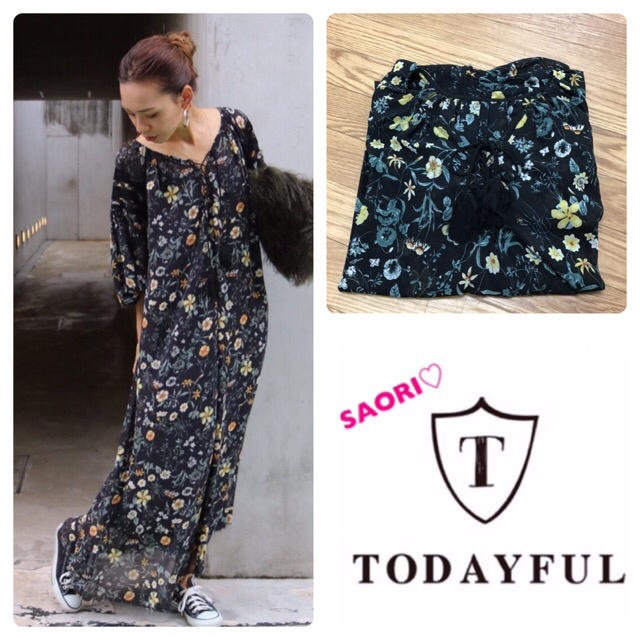 TODAYFUL(トゥデイフル)のTODAYFUL【未使用に近い】Chiffon Flower Dress レディースのワンピース(ロングワンピース/マキシワンピース)の商品写真