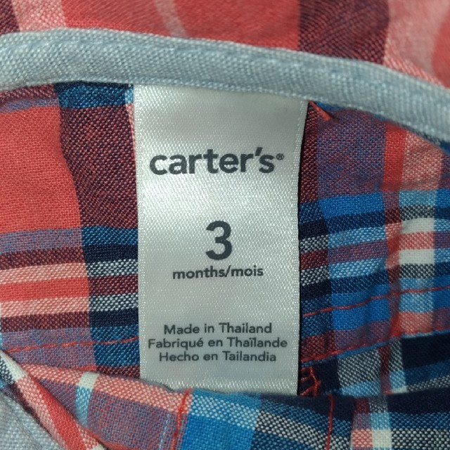 carter's(カーターズ)のカーターズ チェックシャツ ロンパース キッズ/ベビー/マタニティのベビー服(~85cm)(ロンパース)の商品写真