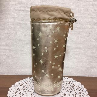 タイガー(TIGER)の【美品】タイガー　スリム水筒 カバーケース ゴールド 星柄(弁当用品)