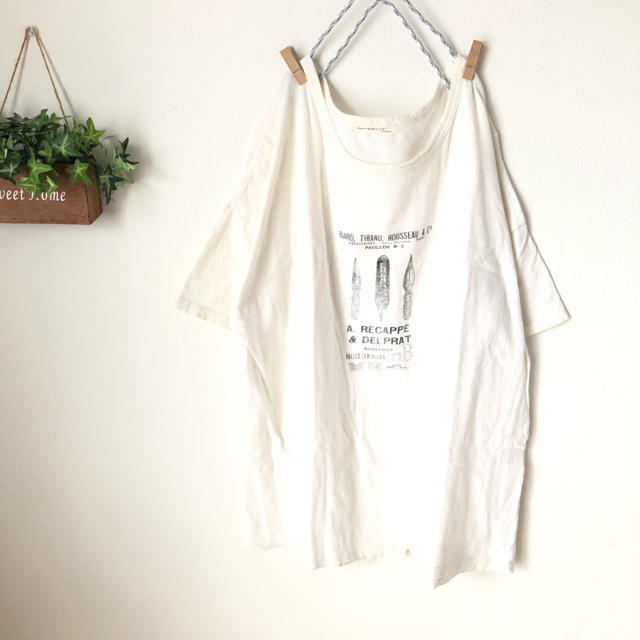 ICHI リネン混 ナチュラルTシャツ  レディースのトップス(Tシャツ(半袖/袖なし))の商品写真