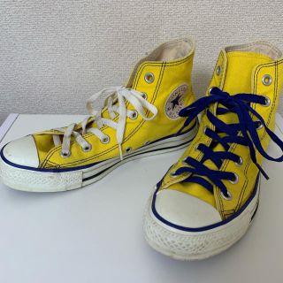 コンバース(CONVERSE)のconverseコンバース★ハイカット スニーカー★24.0cmイエロー(スニーカー)