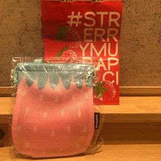 スターバックスコーヒー(Starbucks Coffee)のスターバックス ふたごのいちごバッグ ホワイト(ピンク) 紙袋付き(ポーチ)