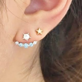 スタージュエリー(STAR JEWELRY)のきゅうちゃん様専用☆スタージュエリー K10WG 2WAYブルートパーズ ピアス(ピアス)