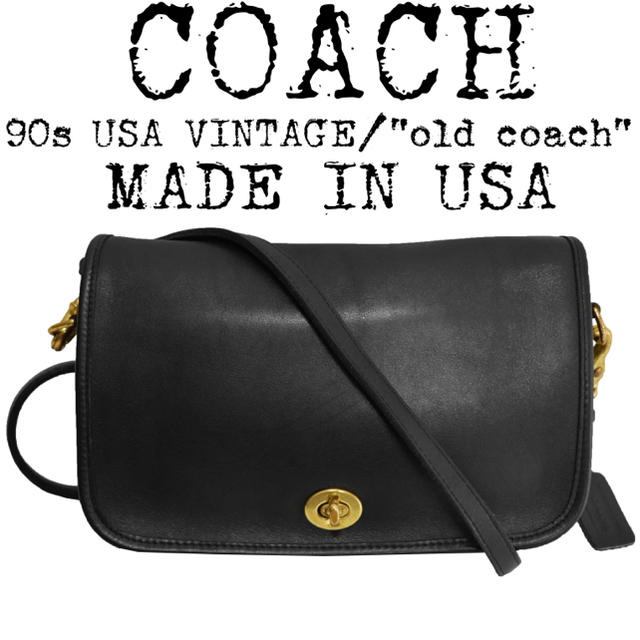 美品★COACH★オールドコーチ★80s★レザー ショルダーバッグ★黒★USA製