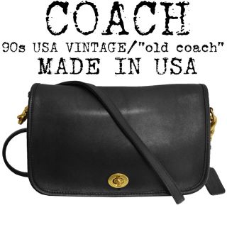 コーチ(COACH)の★美品★COACH★オールドコーチ★90s★レザー ショルダーバッグ★USA製★(ショルダーバッグ)