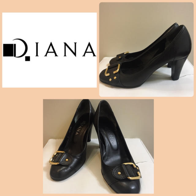 DIANA(ダイアナ)のダイアナ ブラックレザー パンプス レディースの靴/シューズ(ハイヒール/パンプス)の商品写真