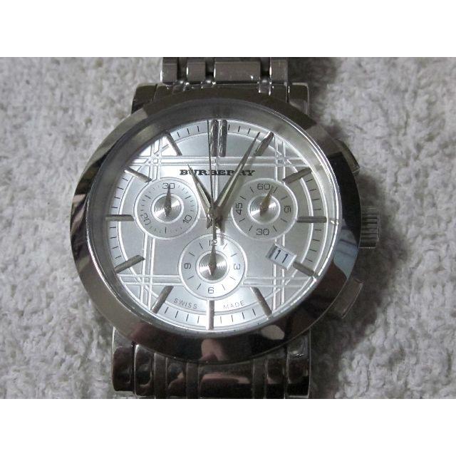 新発売 - BURBERRY G@T@様専用 スチールベルト デイト クロノグラフ 腕時計 バーバリー 腕時計(アナログ)