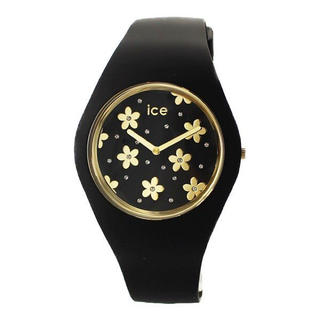 アイスウォッチ(ice watch)の新品 アイスウォッチ 男女兼用 腕時計 016668 黒金 花柄文字盤 40mm(腕時計)