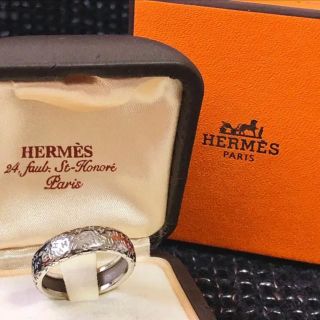 即決 HERMES エルメス Ag925 ムーブアッシュ リング 指輪 56