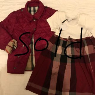 バーバリー(BURBERRY)の売り切れ バーバリー 5yセット キルティングジャケット&新品ワンピース (ジャケット/上着)