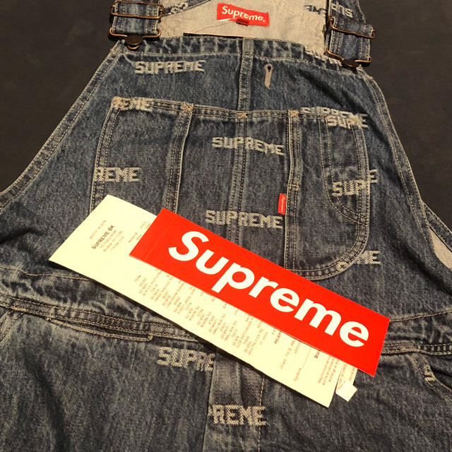 Supreme(シュプリーム)の19ss Logo Denim Overalls 希少 L XL メンズのパンツ(サロペット/オーバーオール)の商品写真