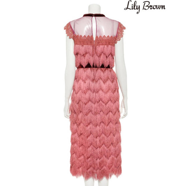 Lily Brown(リリーブラウン)の【美品】Lily Brown フリンジ ロングドレス ワンピース レディースのワンピース(ロングワンピース/マキシワンピース)の商品写真