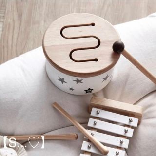 イケア(IKEA)のKids Concept  木製おもちゃ ミニドラム  グレー ホワイト♡(知育玩具)