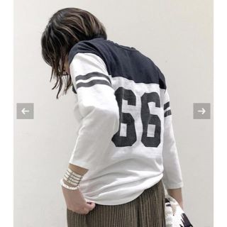 アパルトモンドゥーズィエムクラス(L'Appartement DEUXIEME CLASSE)のAP STUDIO Foot ball Tシャツ◆  (シャツ/ブラウス(長袖/七分))