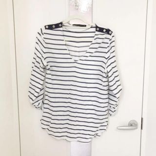 ザラ(ZARA)のzara ボーダー トップス(カットソー(長袖/七分))