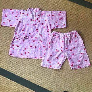 マザウェイズ(motherways)のマザウェイズ 甚平 桜とさくらんぼ 110cm(甚平/浴衣)