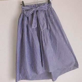 ダブルクローゼット(w closet)のwcloset フレアスカート ストライプ(ひざ丈スカート)