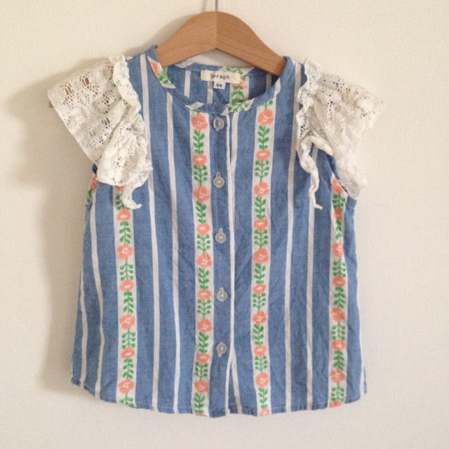 F.O.KIDS(エフオーキッズ)のタンガリーブラウス キッズ/ベビー/マタニティのキッズ服女の子用(90cm~)(ブラウス)の商品写真