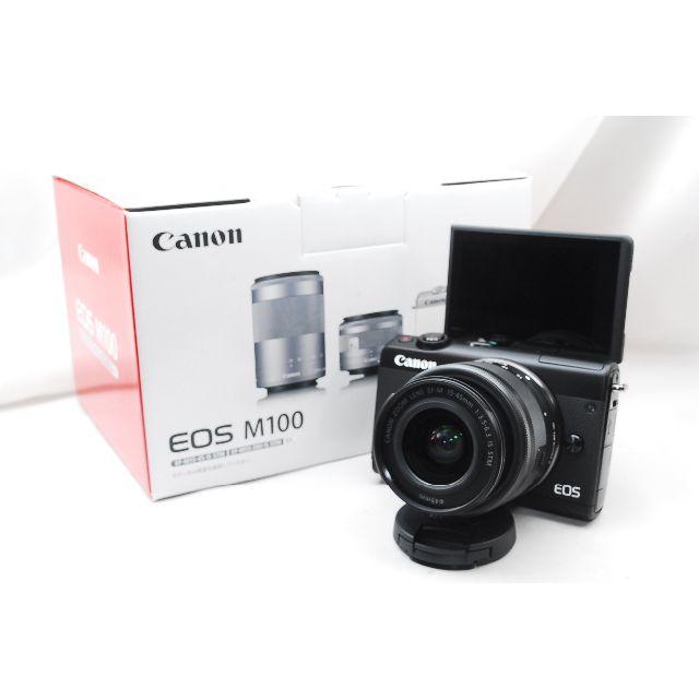 ♡WiFi＆自撮り＆女性人気♡Canon EOS M100 レンズキットブラック 激安 ...