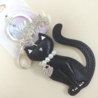 クレアーズ(claire's)の新品★ネコ♡キーホルダーブラック(キーホルダー)