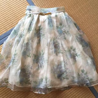 ダズリン(dazzlin)の今季♡ブーケ花柄オーガンジースカート (ひざ丈スカート)