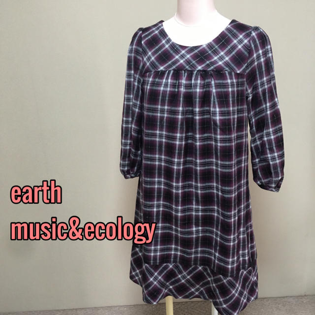 earth music & ecology(アースミュージックアンドエコロジー)のearth♡バックボタンチェックワンピース レディースのワンピース(ひざ丈ワンピース)の商品写真