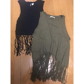 ベルシュカ(Bershka)のBershka H&M フリンジタンクトップ2点セット forever21(タンクトップ)