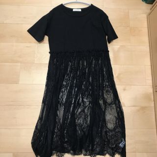 アズールバイマウジー(AZUL by moussy)の【AZUL by MOUSSY】シャツ総レースドッキングワンピース(ひざ丈ワンピース)